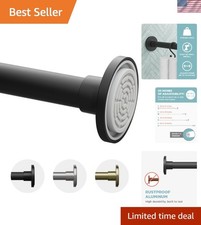 Adjustable Tension Shower Curtain Rod 26-76 Inches - Matte Black  Rustproof
