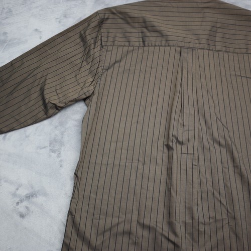 Haggar Hemd Herren klein braun gestreift bügelfrei 100% Baumwolle Button Down - Bild 20 von 21