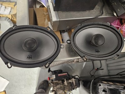 Pair Oval Full-Range Car Speakers Black Mesh Tweeter