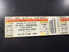 Unused Connected Lot Of 6 Full Tickets For Tom Petty & Steve Winwood 6/22/08