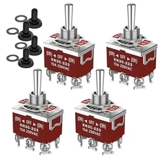 Toggle Switch, DPDT 6 Pin (ON)-Off-(ON) Waterproof 30A 12V DC, 15A 250V AC Marin