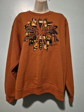 Vintage Jerzees Nublend Burt Orange Halloween Crewneck Sweatshirt Womans Sz M