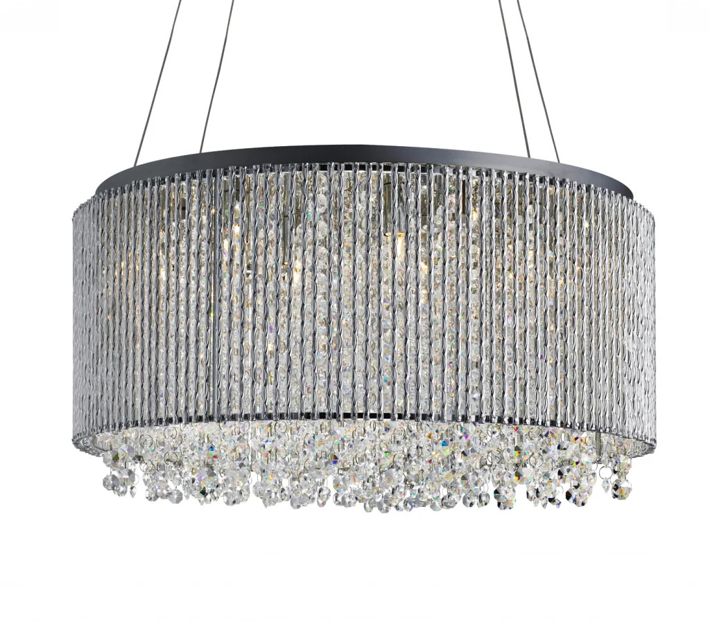 Ceiling Light Silver Elise II 8 Pendant Chrome Searchlight 4048-8CC