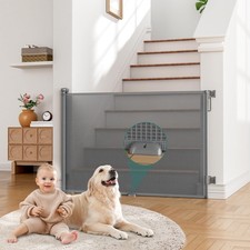Retractable Baby Gates Extra Wide 55" Wide x 34" Tall Dog Gates for Stairs ...