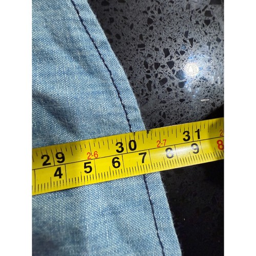 J. Camisa de Trabajo Auténtica Crew Abotonada Denim Azul Talla Grande Informal Top - Imagen 6 de 7