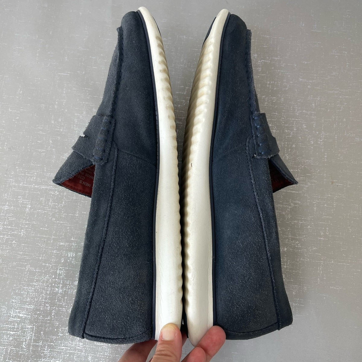 Cole Haan ZeroGrand Penny Loafers Navy Nubuck Leather Men  display picture 2