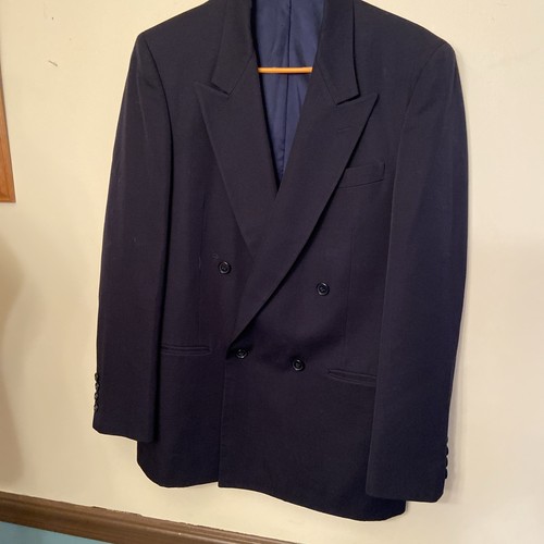 Cappotto tuta uomo vintage Marzotto Tessuti Italia Dbl seno nero 100% lana nuovo 40 - Foto 1 di 5