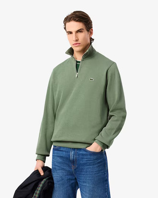 LACOSTE MEN'S SWEATSHIRT 1/2 ZIP COTTON art. SH1927 - 3 colors BLACK, BLUE and GREEN