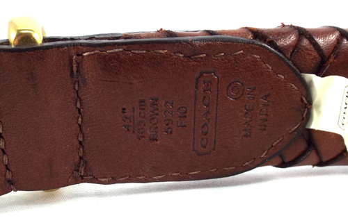 NWT Coach #5922 Men's Brown Braided Leather 1 1/8" Casual Belt Sz 42 w/Dust Bag - Picture 7 of 7