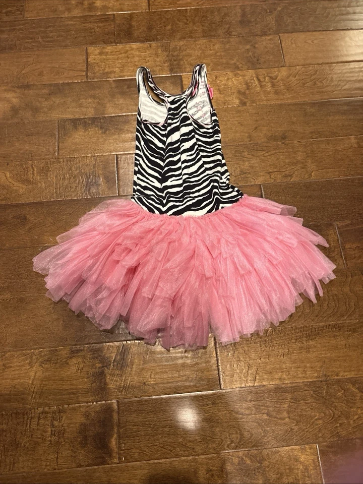 Vestido ooh la la couture TuTu Estampado Cebra Rosa Lazos Rosa Tutú Talla 10 Ofc Foto 3 de 3