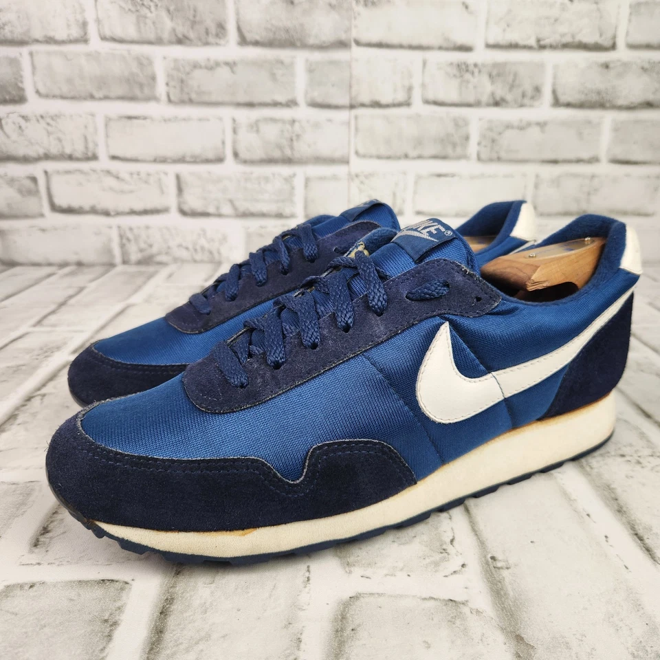 Vtg 80's Nike Air Pegasus Men's Size 9.5 Blue Suede Nylon Running Sneaker 870204 - Image 3 of 4