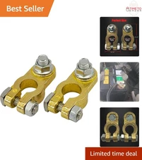 Brass Battery Terminal Connectors Top Post Marine Car Boat RV 1 Pair