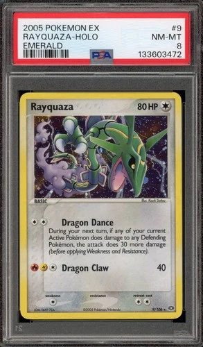 Pokemon Rayquaza EX Emerald Holo Rare #9 PSA 8