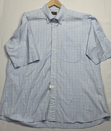 Gitman Bros Shirt Mens XL Short Sleeve Blue Plaid Button Up Cotton USA - Picture 2 of 8