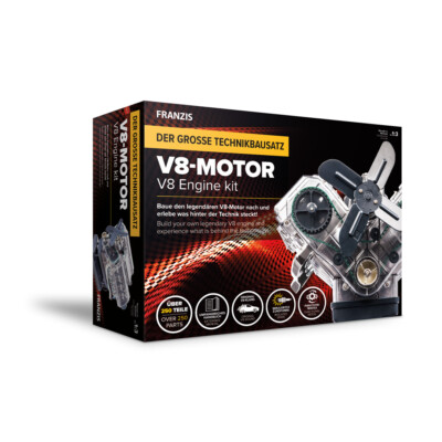 Franzis Verlag V8 Motor engine kit 67114 Assembly kit 14 years and over