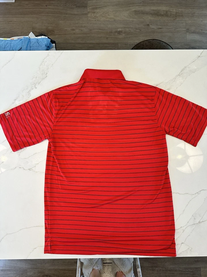 MLB Genuine Merchandise Men's Large Washington Nationals Polo Shirt Red Black - Image 3 of 4