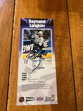 DAYMOND LANGKOW Tampa Bay Lightning Signed Autographed 3.5x9 Color Card