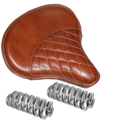 Pure Leder Sattel Seat Solo Mit Federn Brown Für Royal Enfield Standard Aes
