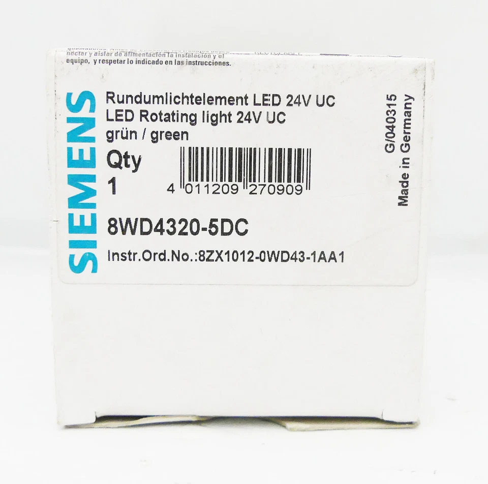 SIEMENS 8WD4320-5DC 8WD4 320-5DC RUNDUMLICHTELEMENT LED 24V UC -OVP- - Bild 3 von 3