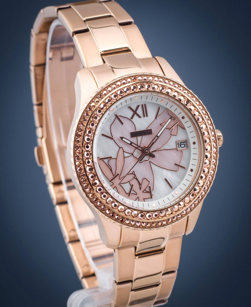 Wristwatch Fossil Damenuhr RosÃ©gold Sale Carlie Fossil Damenuhr