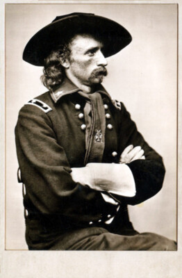 1875 General George Custer Mechanical Cabinet Card Photo REPRODUCTION -BRAND NEW