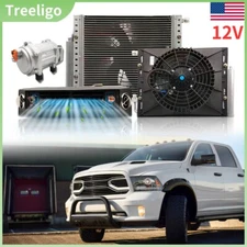 12V Truck RV Air Conditioner A/C Unit Under Dash Universal AC Compressor Kit Set