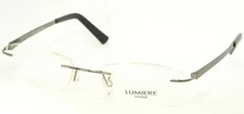 NEW LUMIERE EYEWEAR ITALY 1100 C04 SHINY GUNMETAL EYEGLASSES RIMLESS 48-18-140mm