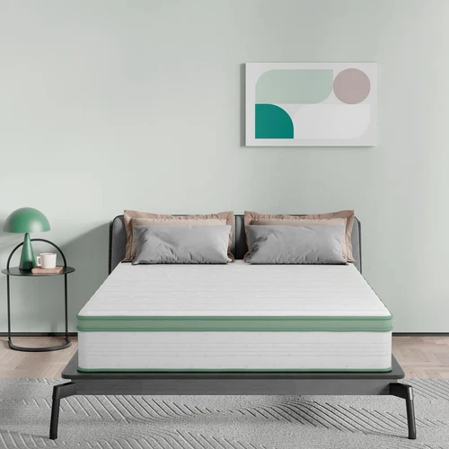 King Size 10Inch Hybrid Mattress with Firm Support and Breathable Comfort Layers
