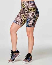 Pantalones Cortos de Motociclista Zumba Roller Glam Cintura Alta - Girasol ~ XS M L XL ~ ¡Nuevos!