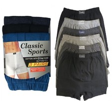 Pack of 1x To 12x Mens Boxer Shorts Cotton Rich Extra Soft Button Fly Underwear 