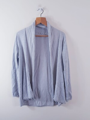 Zara Knit Cardigan Womens Large Grey Long Flared Sleeve Open Front