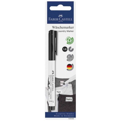 FABER CASTELL Wäschemarker Textilmarker schwarz 1,0mm bis 95°C
