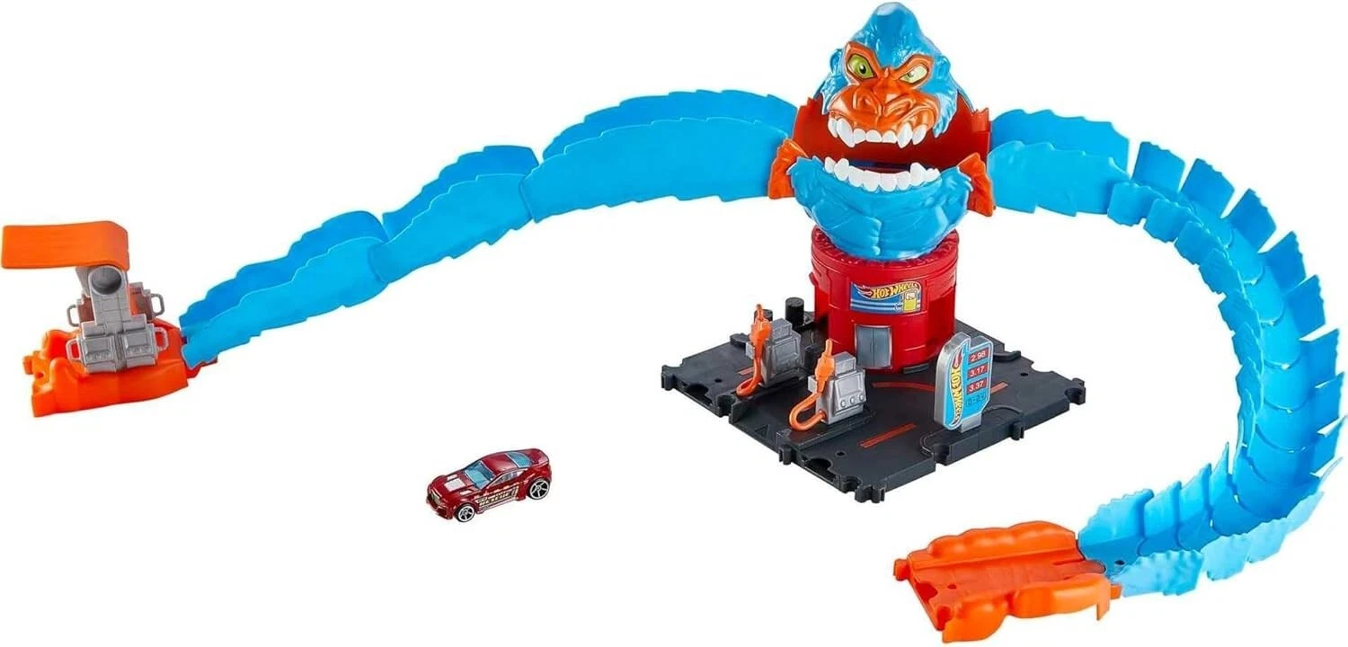 Hot Wheels City Toy Car Track Set, Gorilla Grapple Playset with 1
