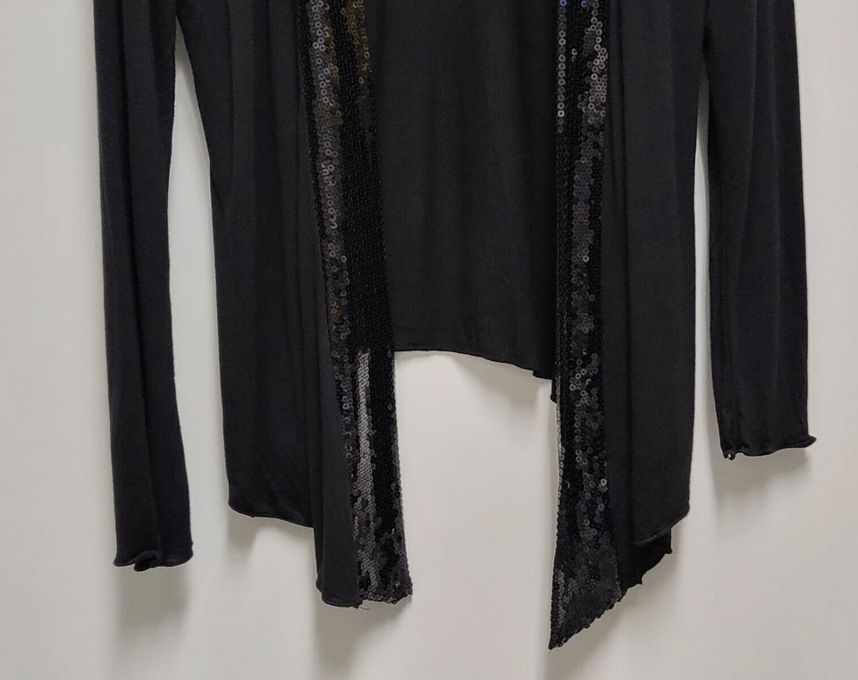 Cárdigan de Colección Susan Lawrence para Mujer Grande Tejido Lentejuelas Negro Brillante Hecho en EE. UU. Foto 3 de 4