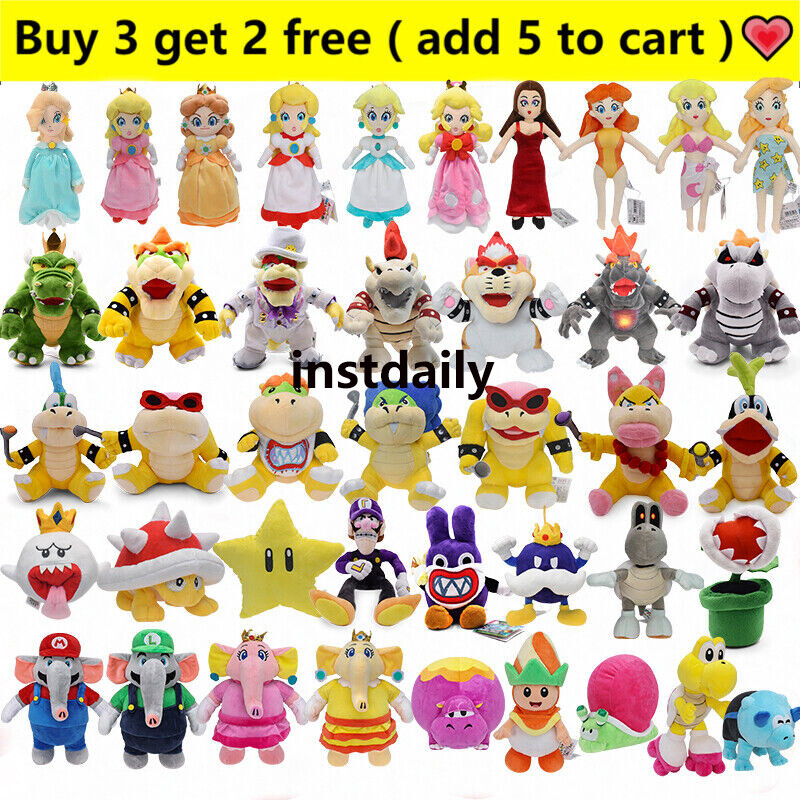 Super Mario Bros. Plush Toy Stuffed Doll Soft Animals Kids Birthday Xmas Gift US