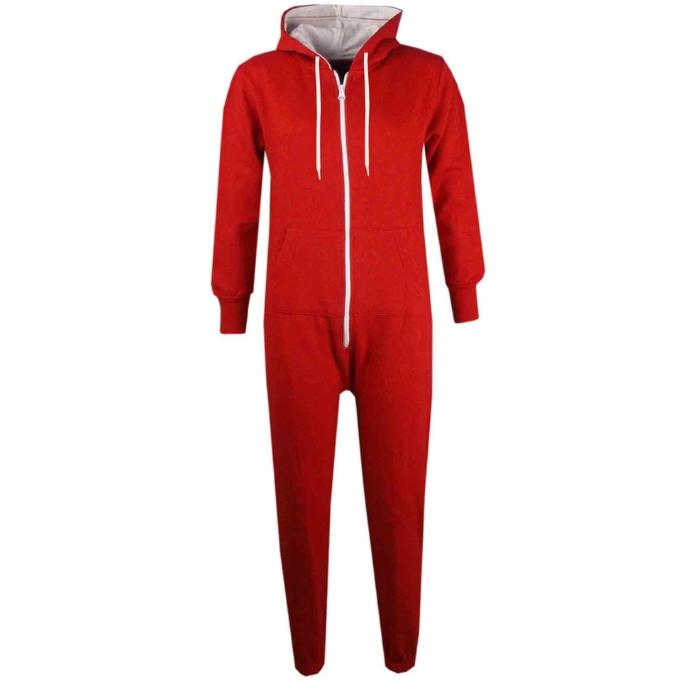 A2Z 4 KIDS® NEU KINDER MÄDCHEN JUNGEN EINFACH ROT A2ZOnesie One Piece ALL IN ONE JOVERALL 2-13 Jahre