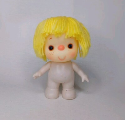 Darice Small Plastic Full Body Doll With Yellow Yarn Hair 5.5'' 70's