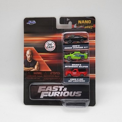 Jada NANO FAST & FURIOUS 3 PC SET NANO HOLLYWOOD RIDES DIECAST MODEL CARS 1:87