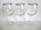 VTG Lenox Solitaire Platinum Rim Trim Wine Glasses Crystal  7" H   Set of 3  EUC — photo 6