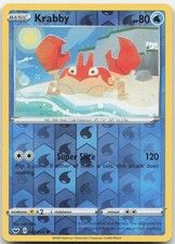 Krabby 043/202 Common Sword & Shield Pokemon Reverse Holo Moderately Played