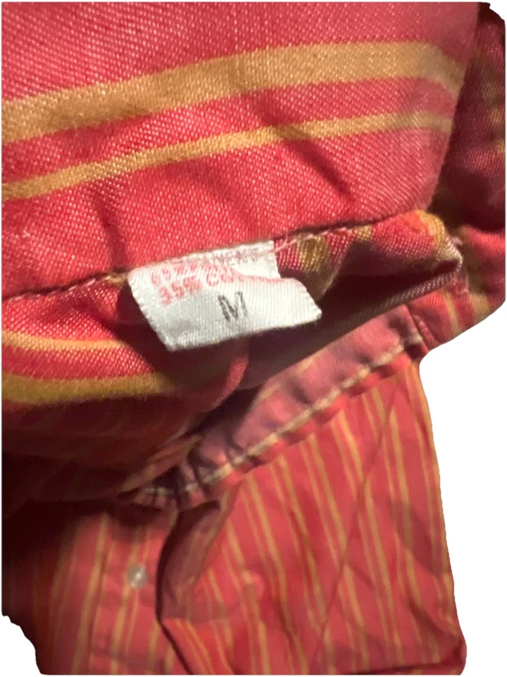 Camisa vintage años 50 60 a rayas abotonada talla mediana Foto 3 de 3