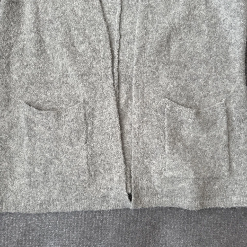 Cárdigan suéter Free People para mujer XS gris frente abierto bolsillos de lana mohair Foto 3 de 4