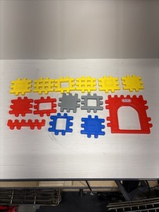 Little Tikes Wee Waffle Blocks Assortment Yellow Blue Red Gray Lot of 14