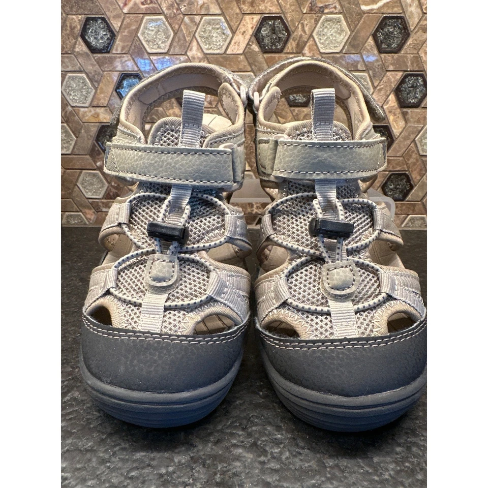 Sonoma Niños 2 Sandalias Puntera Cerrada Gris Azul Marino Senderismo Agua Zapatos Limpio Ligero Uso Foto 3 de 4