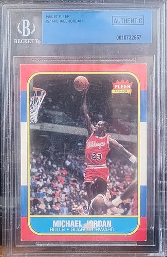 1986-87 Fleer #57 Michael Jordan Rookie Becket Authentic
