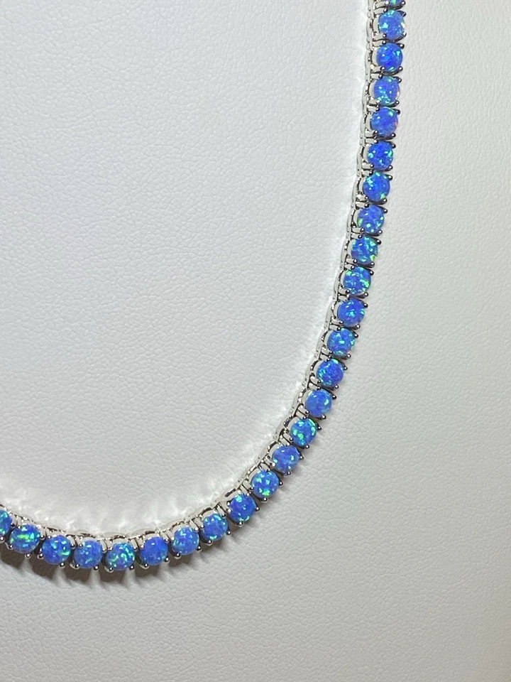Melinda Maria Blue Opal Tennis Necklace - Image 3 of 4