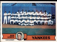 1979 Topps #626 New York Yankees / Bob Lemon Team Checklists