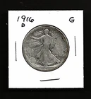 1916 "D" WALKING LIBERTY HALF DOLLAR ***G*** KEY DATE