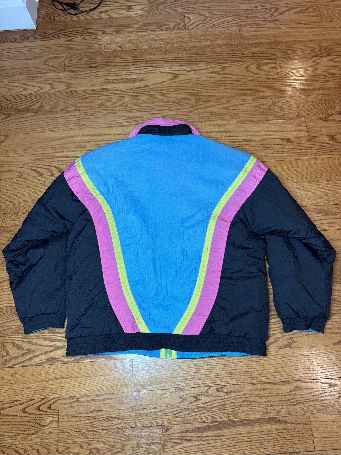 Vtg Rare Retro NY Girl 1980s Neon Puffer Ski Jacket Coat Zip Medium Unisex image 7