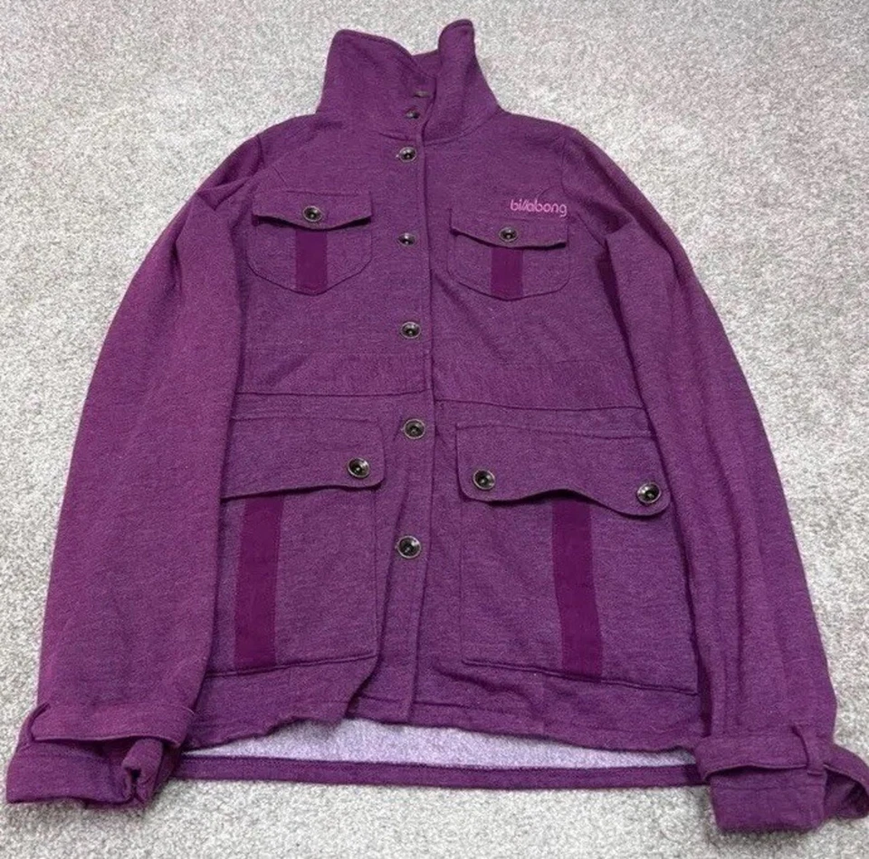 Chaqueta para mujer Billabong púrpura manga larga abotonada talla mediana Foto 4 de 4